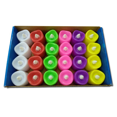 "Multi Color Led Diyas - 24 pcs - Code 004 - Click here to View more details about this Product